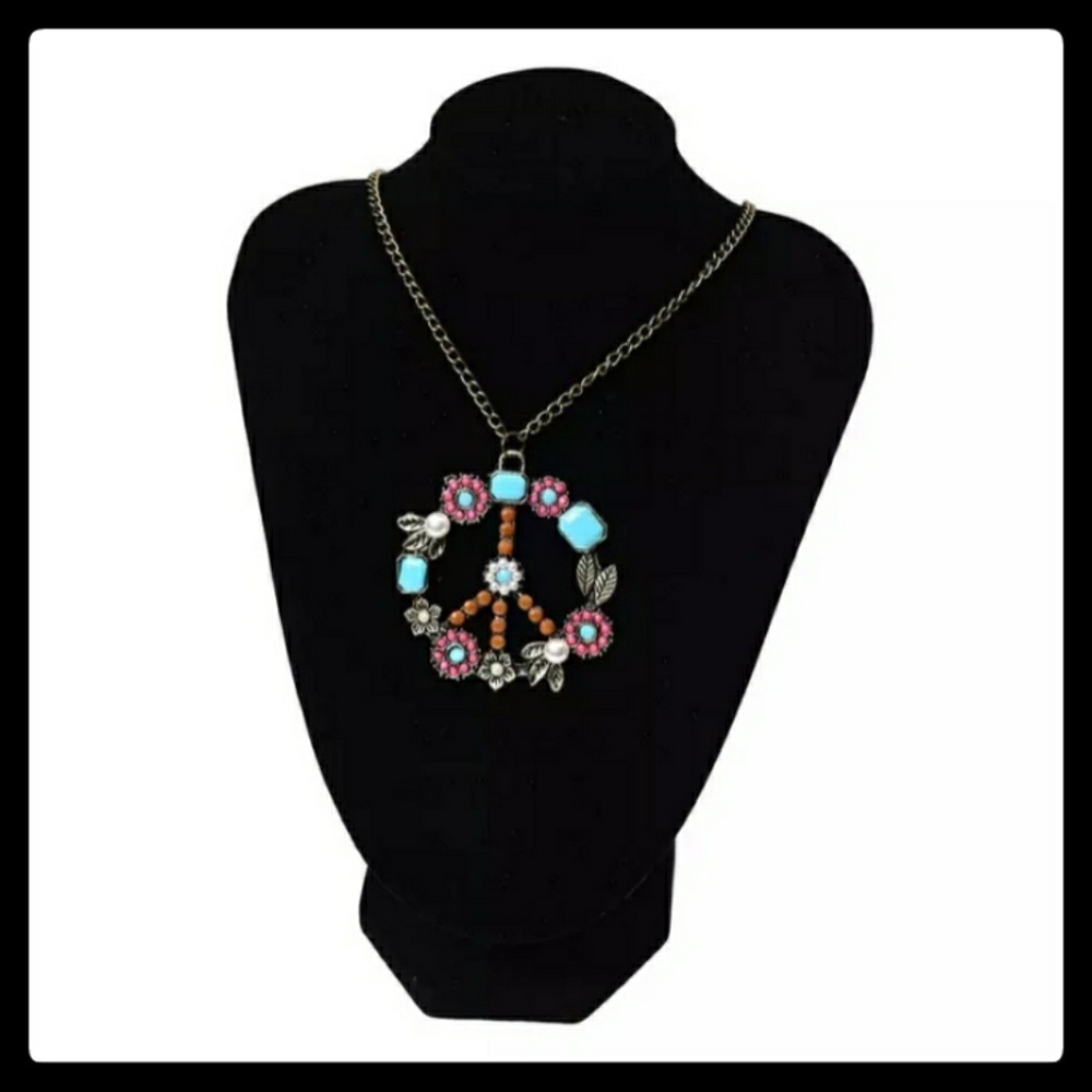 Peace Necklace Womens Hippie Bohemian Wear - Picture 2 of 6